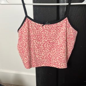 pink and cream cheeta print top